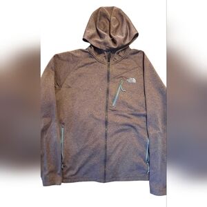 The North Face Hoodie Men's Large Gray Blue Full Zip Outdoor Preppy Activewear